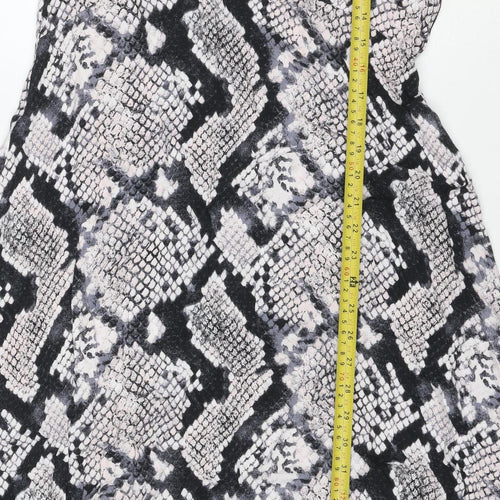 Principles Women Black Snake Print Shift Dress Size 16 Jersey