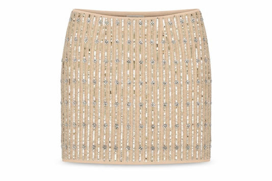 Marks & Spencer Autograph Women Beige UK 14 Mini Pencil Sequin Skirt