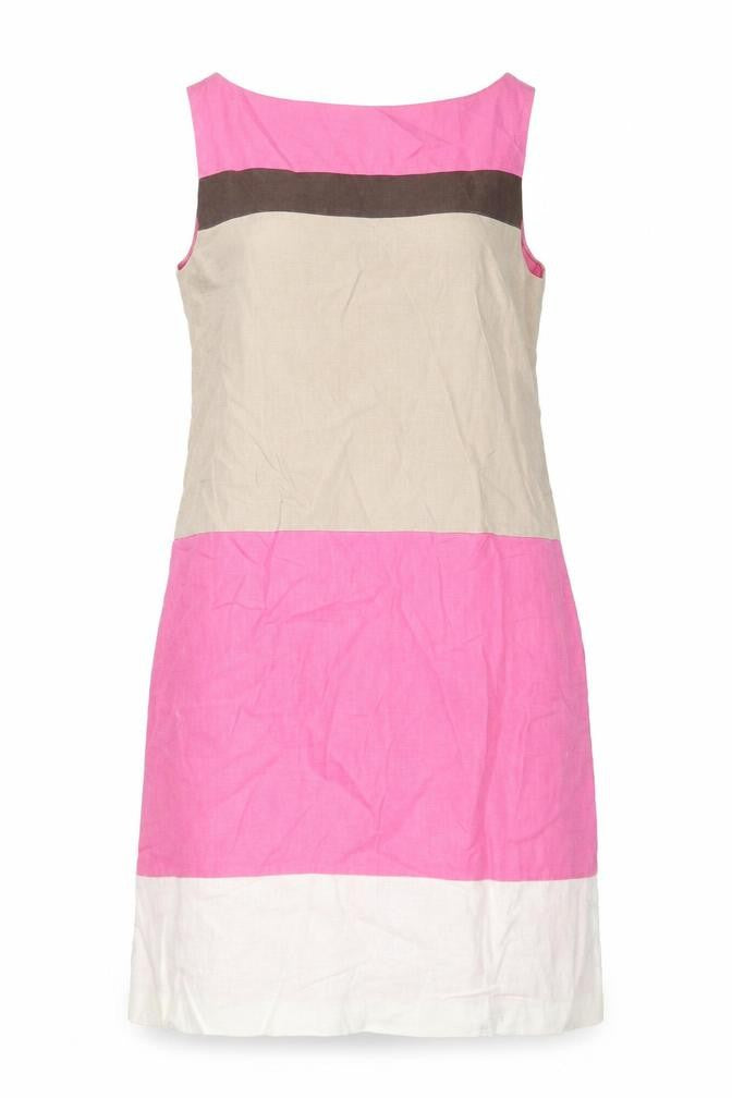 Fenn Wright Manson Women’s Pink Colourblock Shift Dress UK 10 Linen