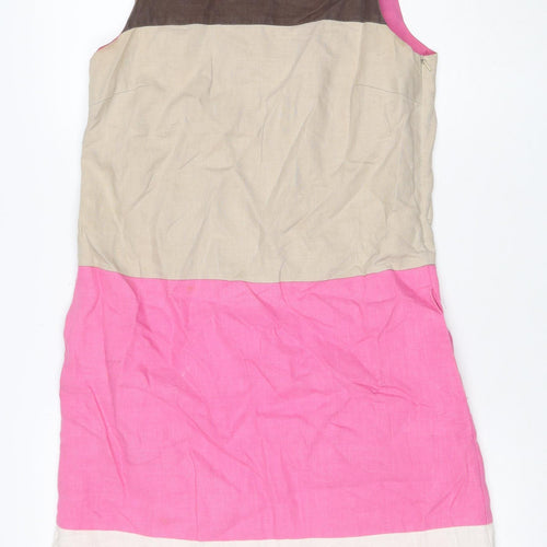 Fenn Wright Manson Women’s Pink Colourblock Shift Dress UK 10 Linen