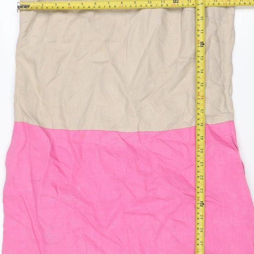 Fenn Wright Manson Women’s Pink Colourblock Shift Dress UK 10 Linen