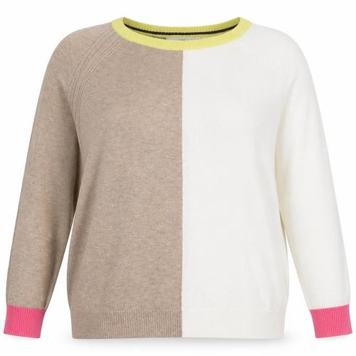 Next Women’s Multicoloured Colour Block Knit Jumper UK 16 Crew Neck
