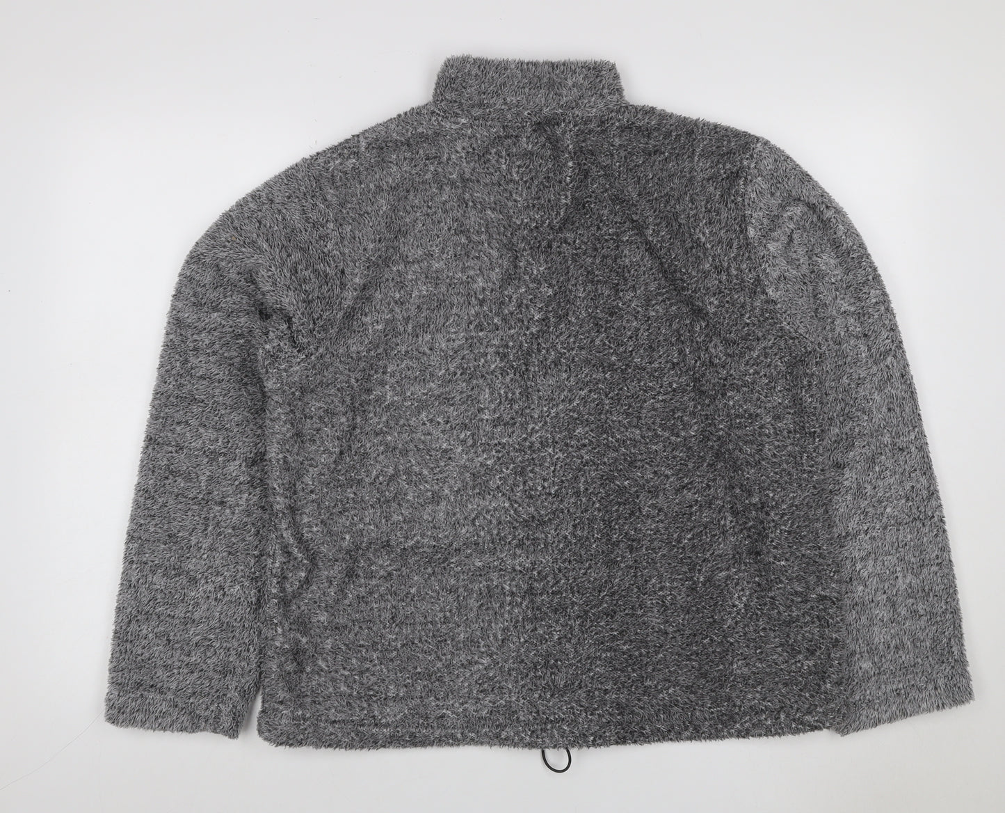 Boohoo Women Grey UK 10 1/4 Zip Fleece Logo Sweatshirt