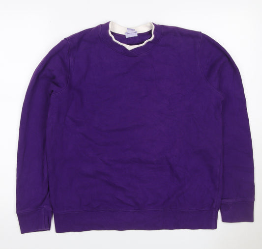Laura Scott Women’s Purple Size 14 Fleece V-Neck Pullover Jumper