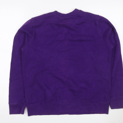 Laura Scott Women’s Purple Size 14 Fleece V-Neck Pullover Jumper