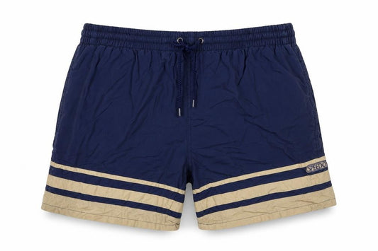 Speedo Men’s Blue XL Vintage Striped Cotton Lined Swim Shorts