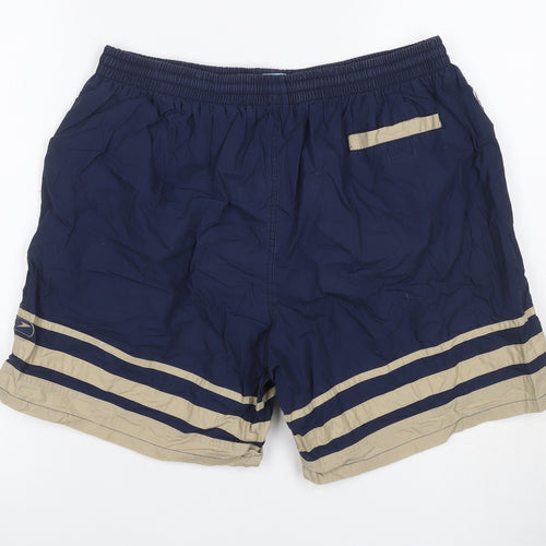 Speedo Men’s Blue XL Vintage Striped Cotton Lined Swim Shorts