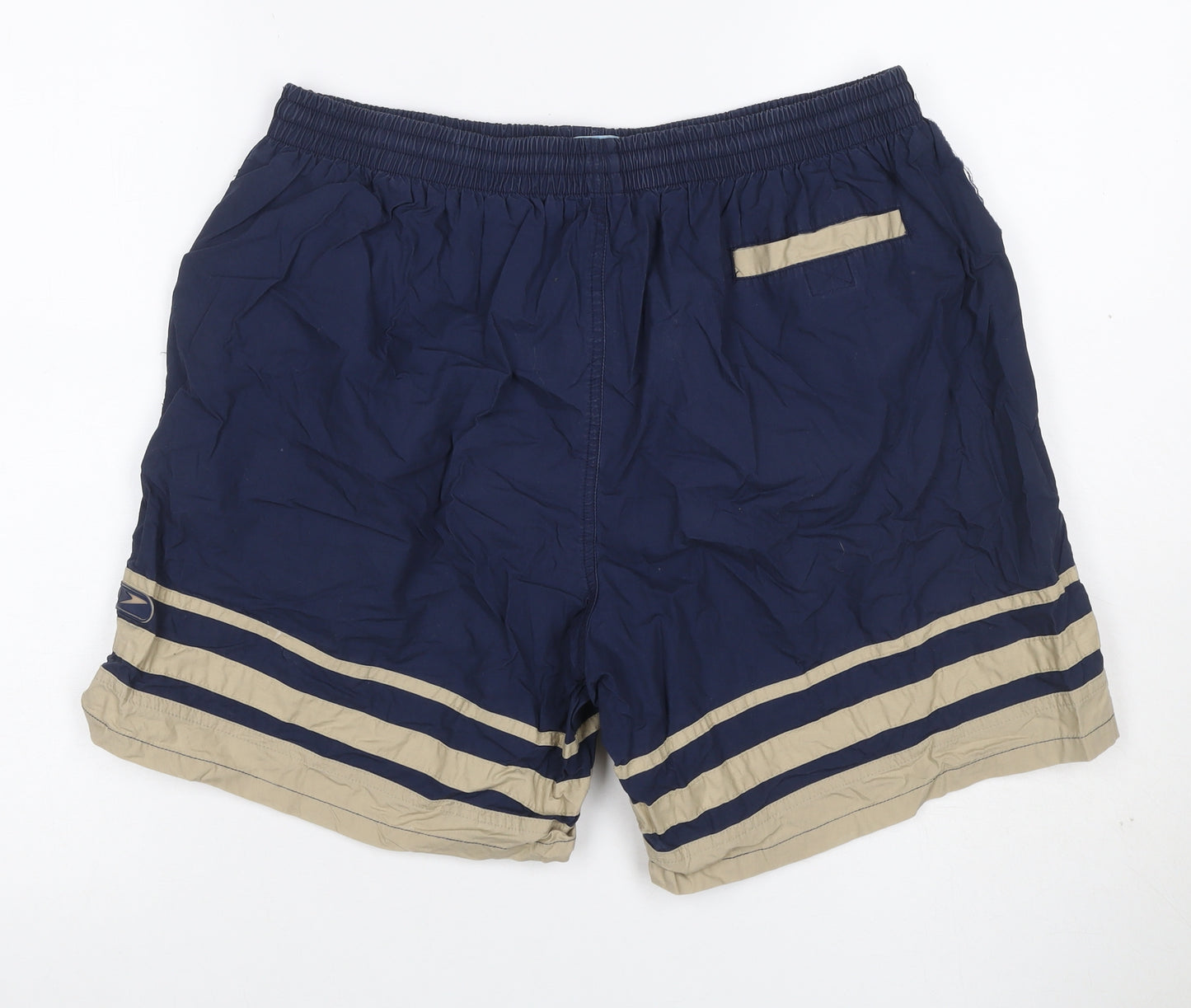 Speedo Men’s Blue XL Vintage Striped Cotton Lined Swim Shorts