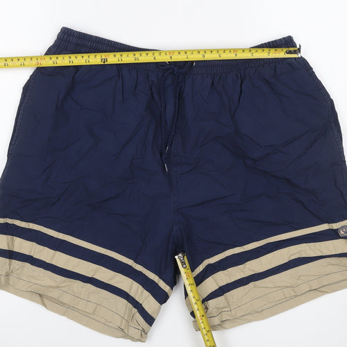 Speedo Men’s Blue XL Vintage Striped Cotton Lined Swim Shorts