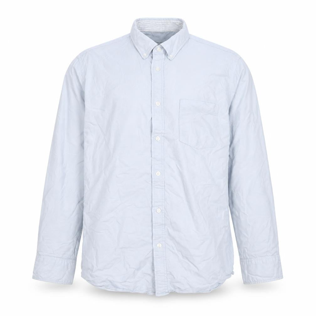Front view of Dunnes Men Blue L Regular Fit Cotton Button-Down Long Sleeve Shirt
