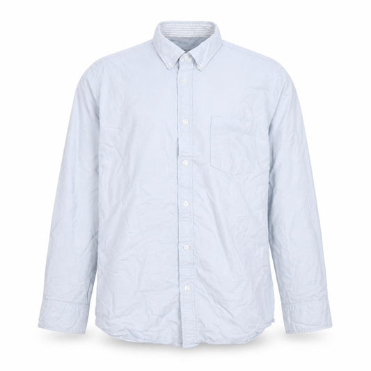 Front view of Dunnes Men Blue L Regular Fit Cotton Button-Down Long Sleeve Shirt