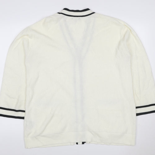 Who What Wear Women Ivory XL V-Neck Button Pocket Knit Cardigan