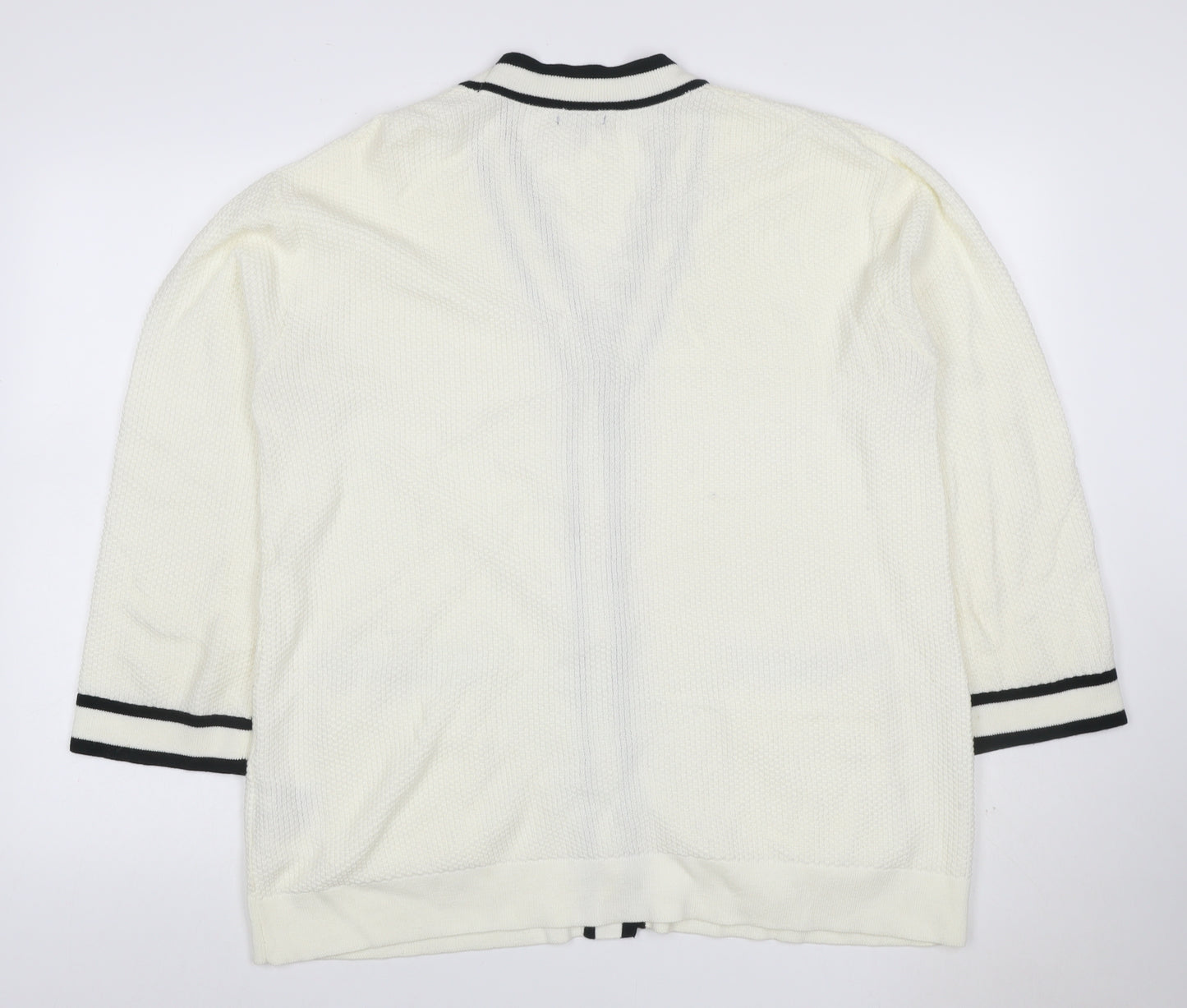 Who What Wear Women Ivory XL V-Neck Button Pocket Knit Cardigan