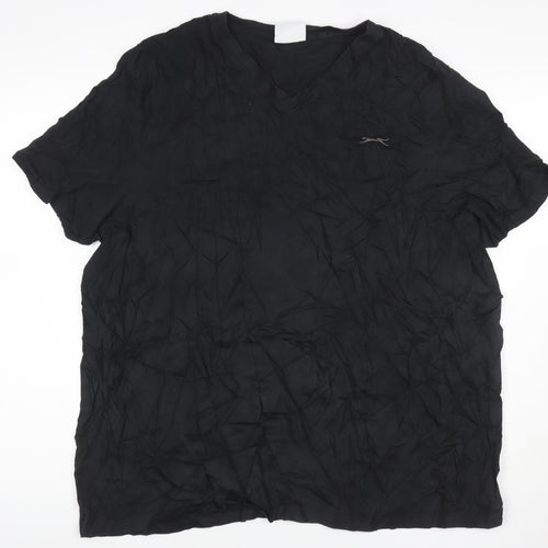 Slazenger Men’s Black 2XL V-Neck Short Sleeve Cotton T-Shirt