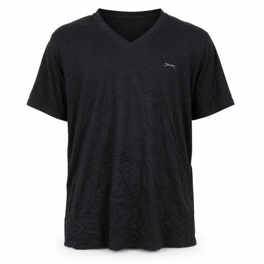 Slazenger Men’s Black 2XL V-Neck Short Sleeve Cotton T-Shirt