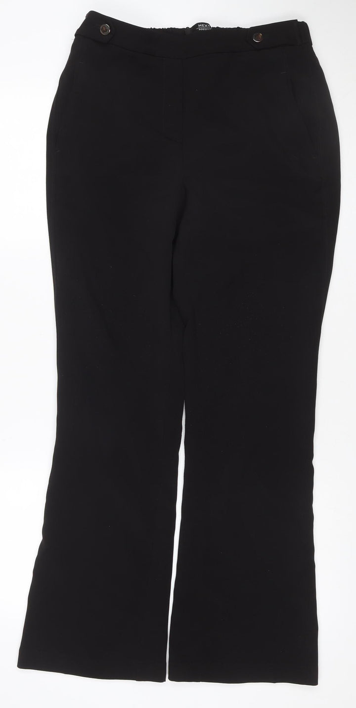 Next Women's Black UK 10 Long Bootcut Stretch Trousers Pockets