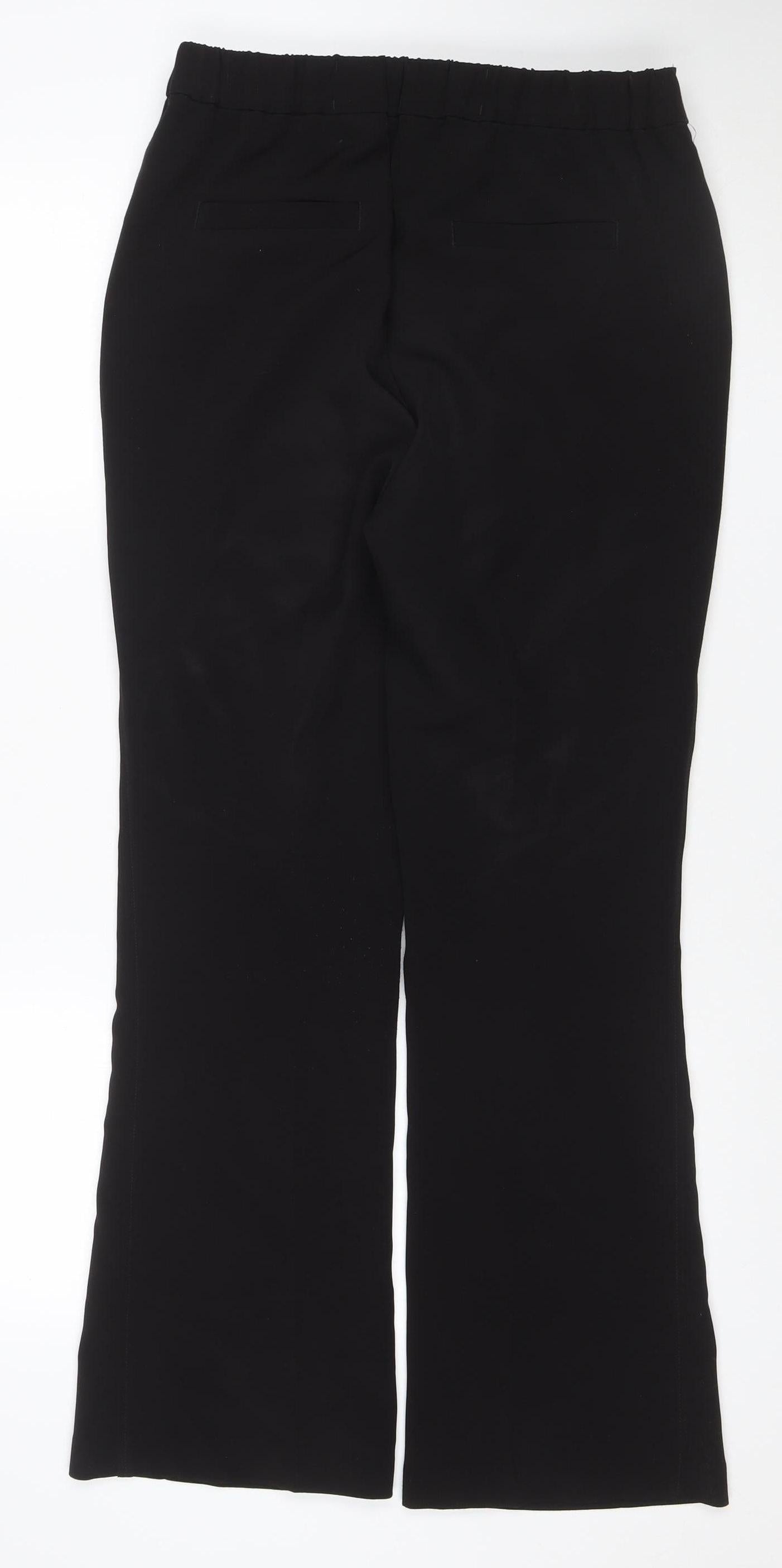 Next Women's Black UK 10 Long Bootcut Stretch Trousers Pockets