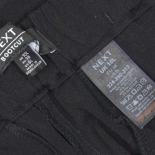 Next Women's Black UK 10 Long Bootcut Stretch Trousers Pockets