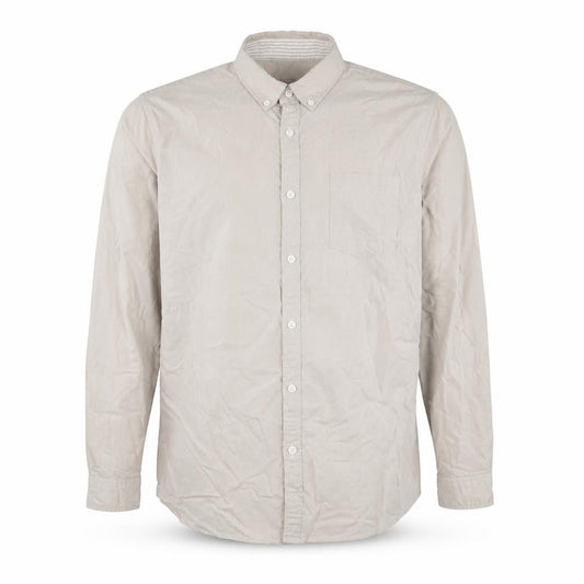 Front view of Dunnes Men Beige XL Slim Fit Cotton Button-Up Shirt