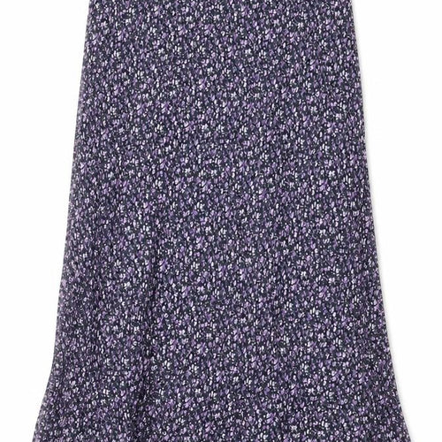 Gallery Women Black Floral Viscose Maxi Skirt UK 18 Elastic Waist