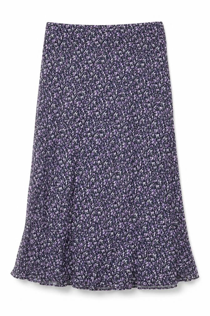 Gallery Women Black Floral Viscose Maxi Skirt UK 18 Elastic Waist