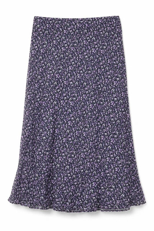 Gallery Women Black Floral Viscose Maxi Skirt UK 18 Elastic Waist