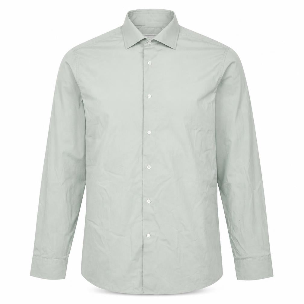 Next Men Green 16.5 Slim Fit Cotton Long Sleeve Button-Up Shirt