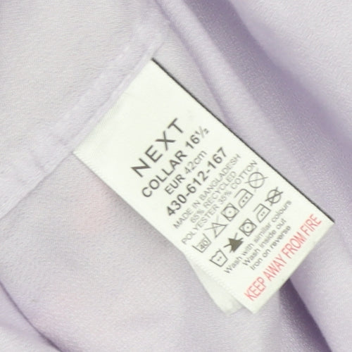 Next Men’s Purple 16.5 Regular Fit Cotton Striped Button-Up Shirt