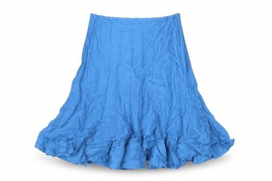 Per Una Women’s Blue Linen Flare Knee Length Skirt UK 12