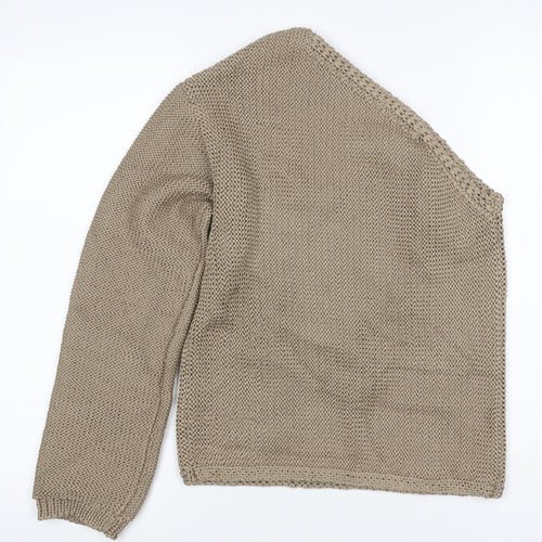 M&S Womens Beige XS Chunky Knit Open Front Cotton Cardigan