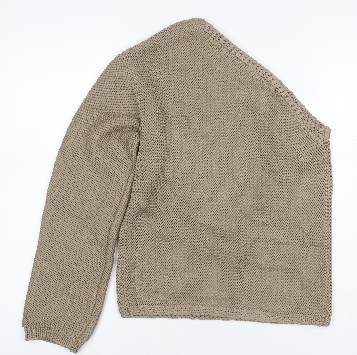 M&S Womens Beige XS Chunky Knit Open Front Cotton Cardigan