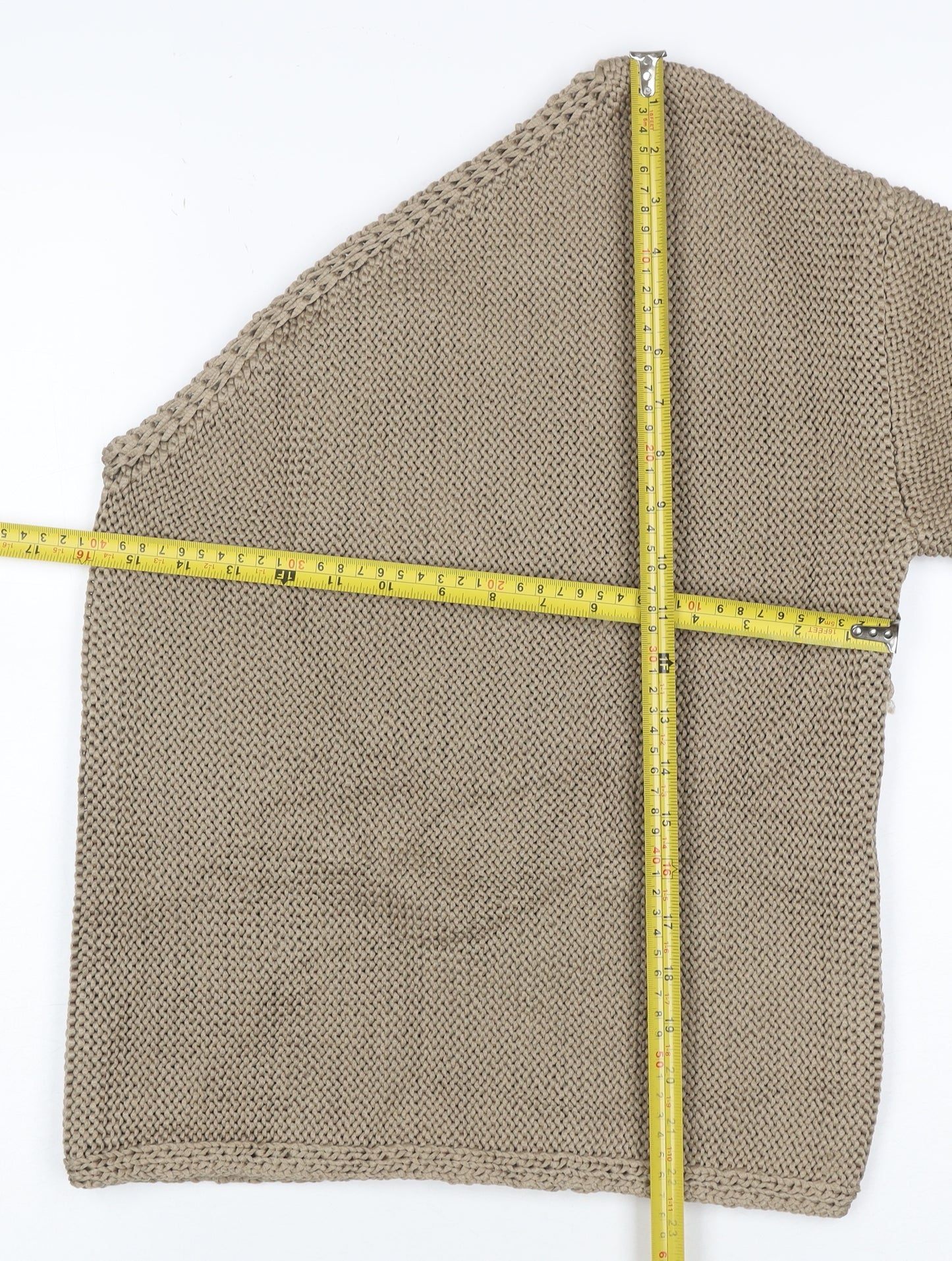 M&S Womens Beige XS Chunky Knit Open Front Cotton Cardigan