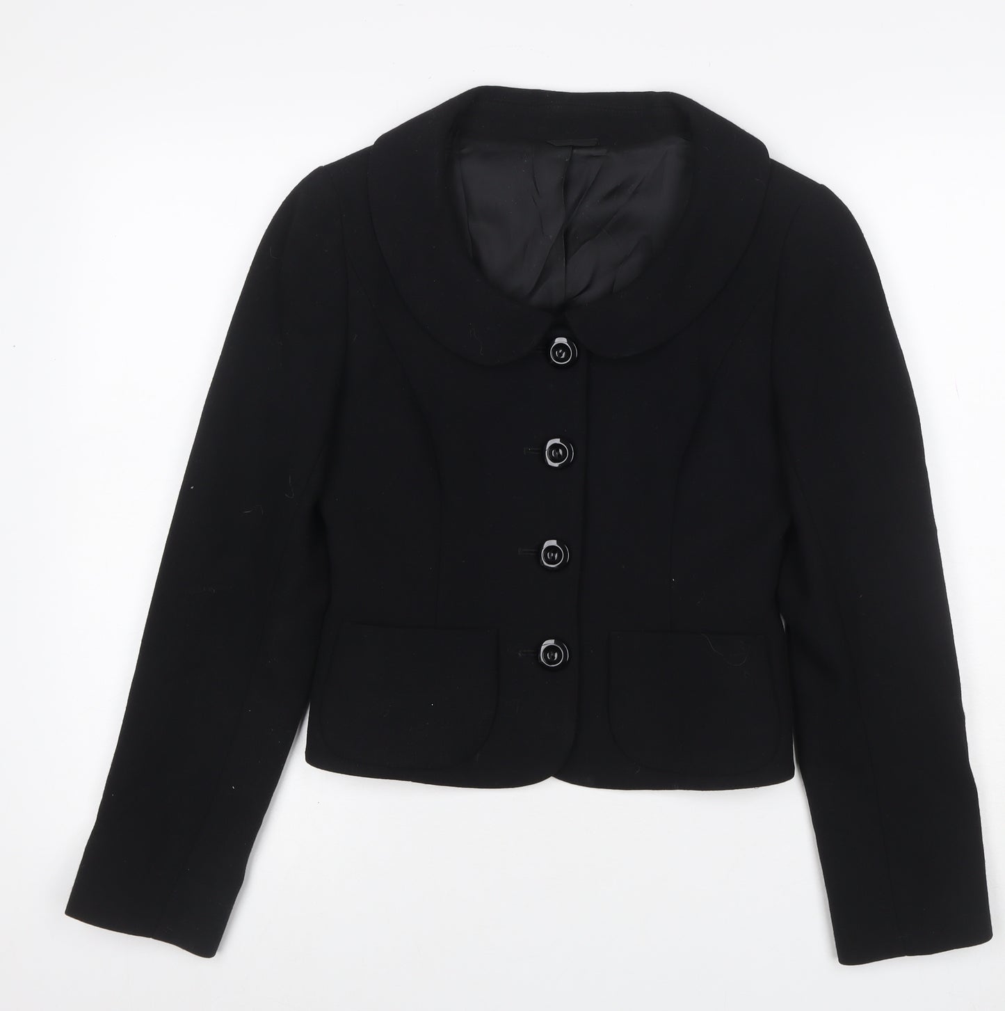 Hobbs Women’s Black UK 8 Virgin Wool Tailored Blazer Jacket