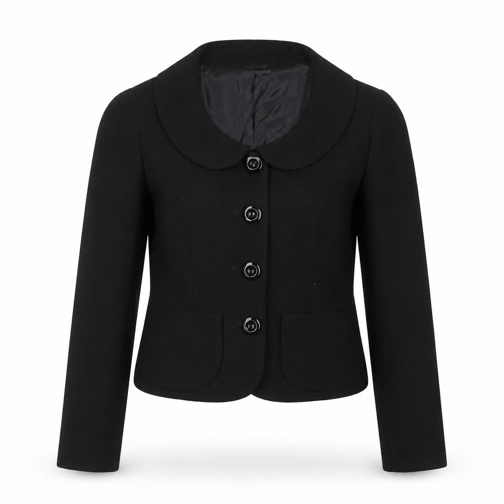 Front view of Hobbs Women’s Black UK 8 Virgin Wool Tailored Blazer Jacket