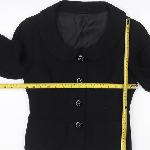 Hobbs Women’s Black UK 8 Virgin Wool Tailored Blazer Jacket
