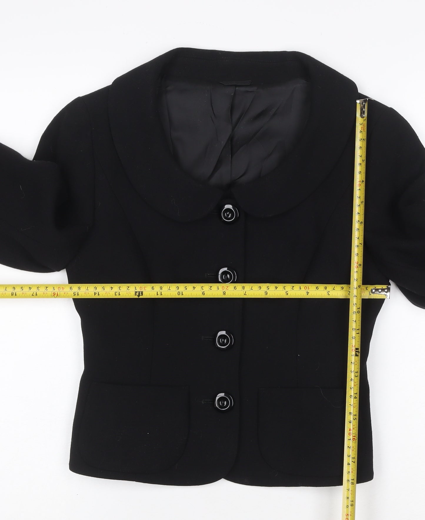 Hobbs Women’s Black UK 8 Virgin Wool Tailored Blazer Jacket