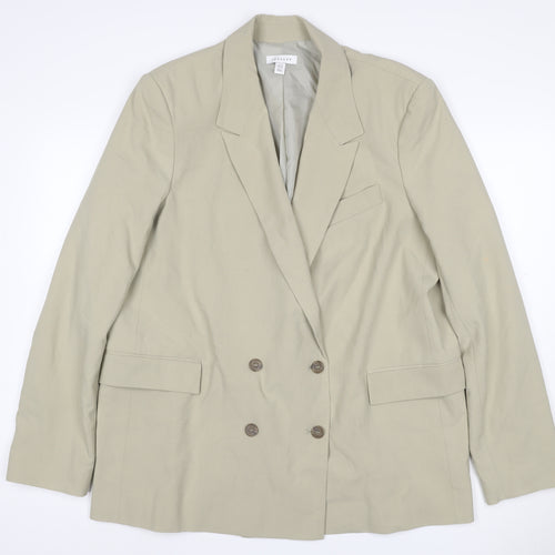 Topshop Women’s Beige UK 16 Double-Breasted Long Blazer Jacket
