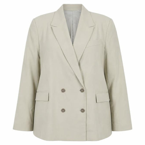 Topshop Women’s Beige UK 16 Double-Breasted Long Blazer Jacket