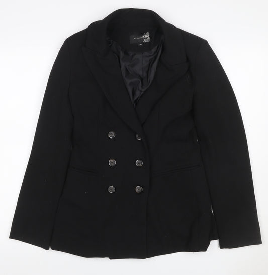 Attentif Women’s Black UK 10 Double-Breasted Six Button Blazer