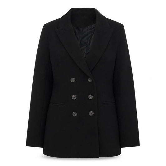 Attentif Women’s Black UK 10 Double-Breasted Six Button Blazer