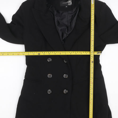 Attentif Women’s Black UK 10 Double-Breasted Six Button Blazer