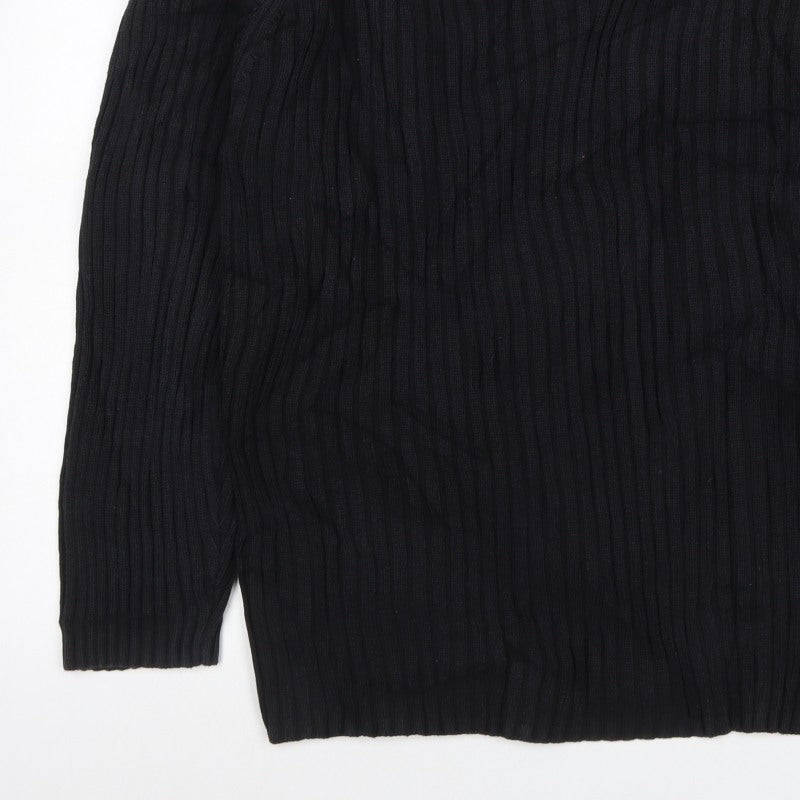 Next Men’s Black XL Cable Knit V-Neck Pullover Jumper