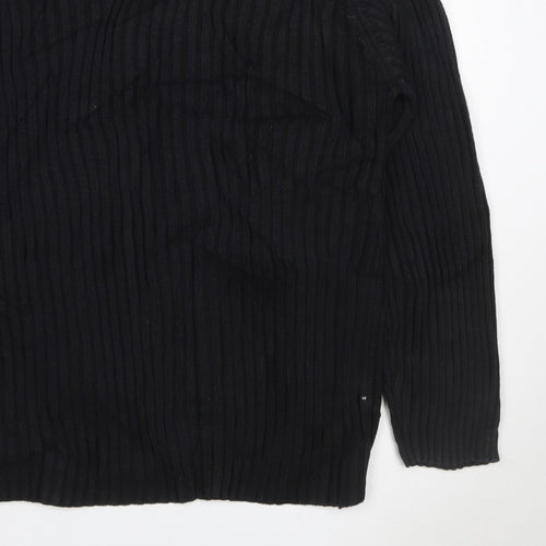 Next Men’s Black XL Cable Knit V-Neck Pullover Jumper