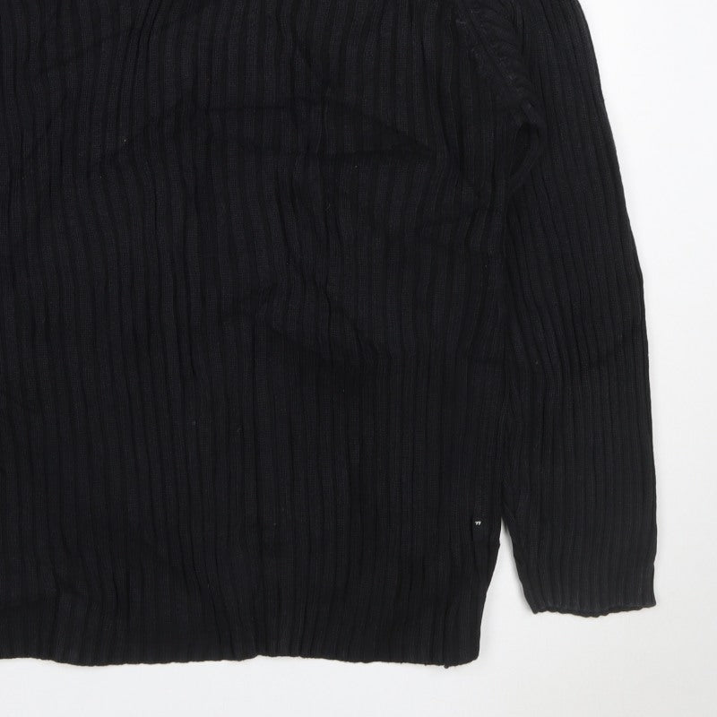Next Men’s Black XL Cable Knit V-Neck Pullover Jumper