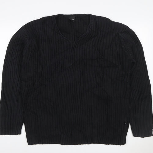 Next Men’s Black XL Cable Knit V-Neck Pullover Jumper