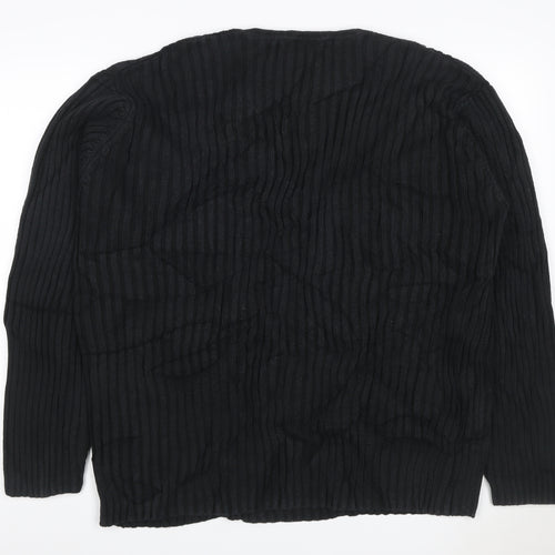 Next Men’s Black XL Cable Knit V-Neck Pullover Jumper