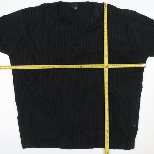 Next Men’s Black XL Cable Knit V-Neck Pullover Jumper