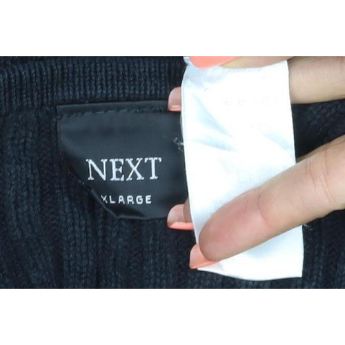 Next Men’s Black XL Cable Knit V-Neck Pullover Jumper
