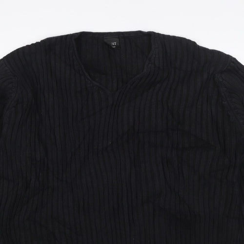 Next Men’s Black XL Cable Knit V-Neck Pullover Jumper