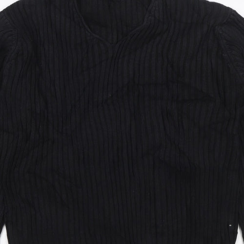 Next Men’s Black XL Cable Knit V-Neck Pullover Jumper